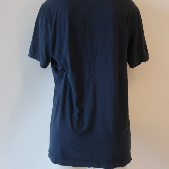 Mens Transit Uomo  Navy Blue V-Neck T-Shirt Size L - Picture 4 of 5